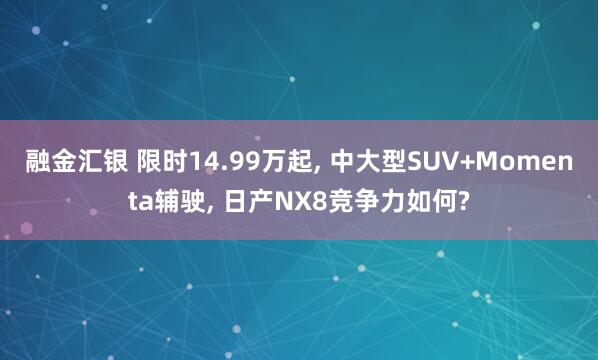 融金汇银 限时14.99万起, 中大型SUV+Momenta辅驶, 日产NX8竞争力如何?